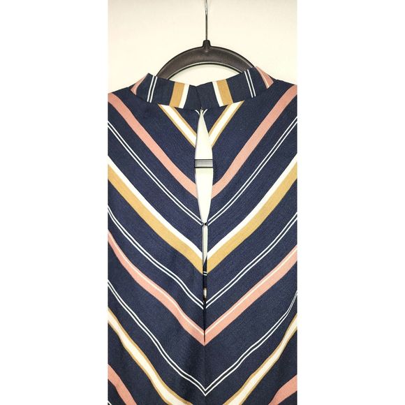 NWT Adelyn Rae Multi Stripe Blue Sleeveless Jumpsuit Size S - Picture 3 of 8